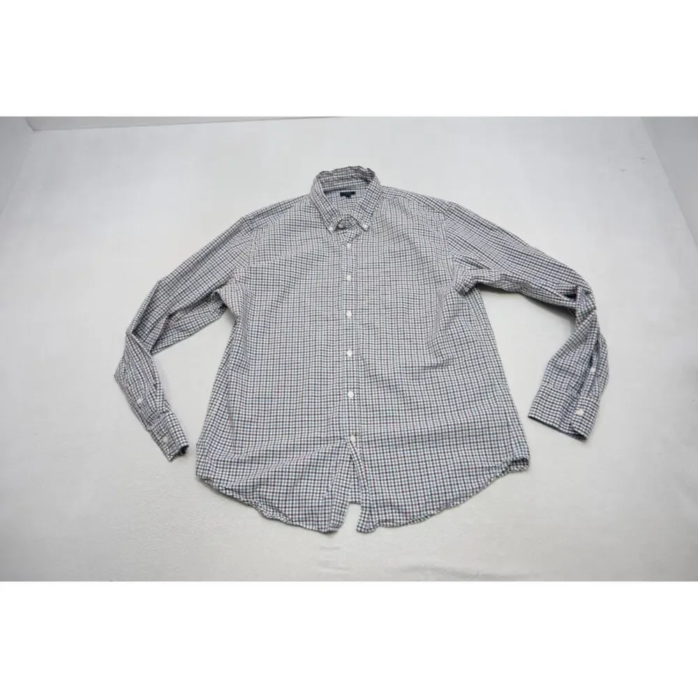 J Crew Dress Shirt Classic Fit Casual Plaid Button Up Long Sleeve‎ Mens XL